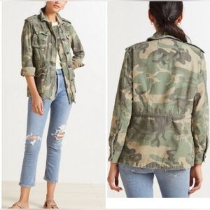 Free People Not Your Brothers Faded Green
Camo Print Surplus Jacket size S small